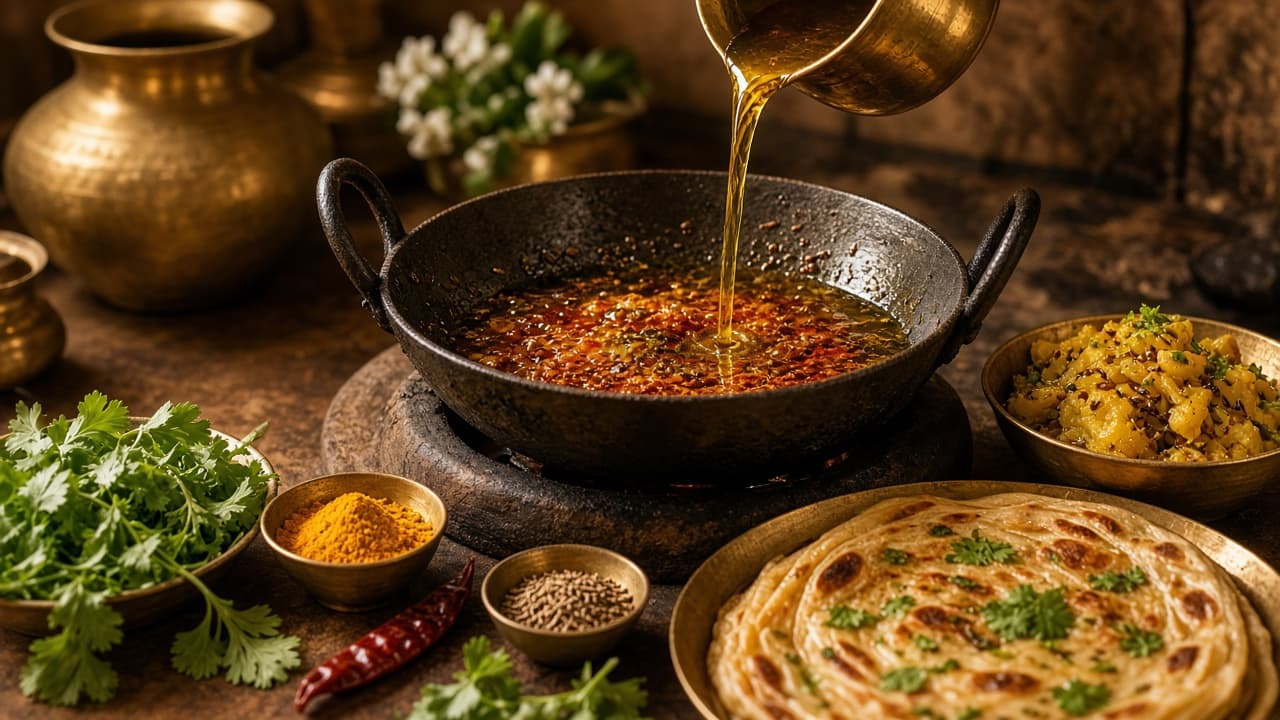 Indian kitchen with Monika family pack oil